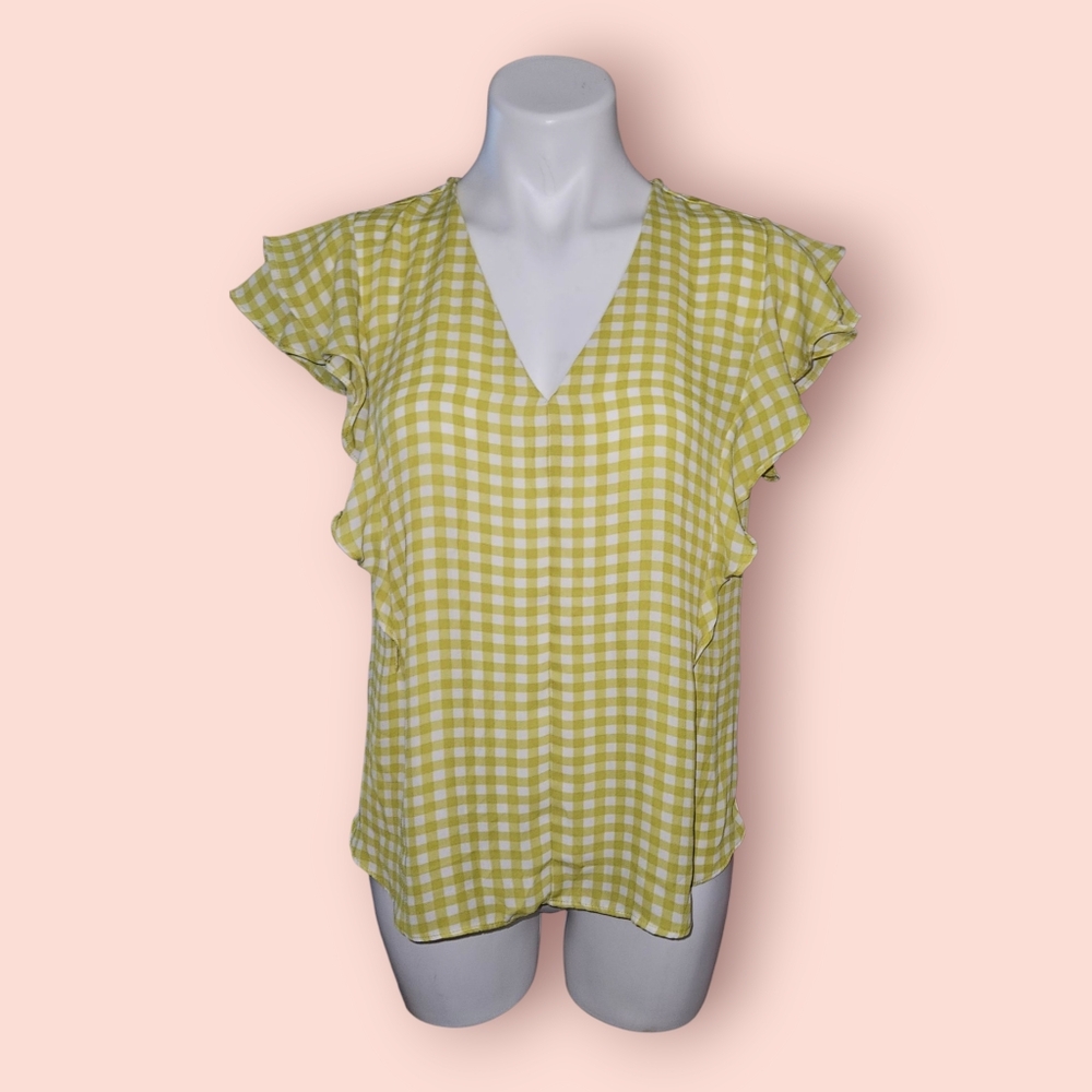 Yellow Gingham Women's Top